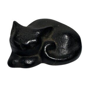 Sleeping Cat Paperweight Nanbu Ironware Cast Iron 2.5" Long
